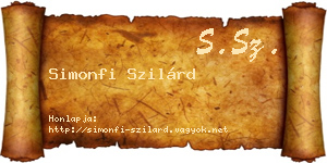 Simonfi Szilárd névjegykártya
